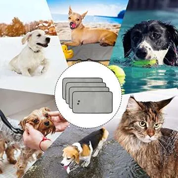 Tegeme Soft Absorbent Dog Towels - 4 Pack Grooming Cloths