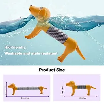Pop Tubes Fidget Toy，Sensory Stretch Tubes Spring Dog Flexible Kit Stress Relief Toddler Toys with Pop Sound Toys for Kids (Dog-2PCS)