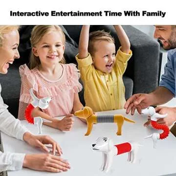 Pop Tubes Fidget Toy，Sensory Stretch Tubes Spring Dog Flexible Kit Stress Relief Toddler Toys with Pop Sound Toys for Kids (Dog-2PCS)