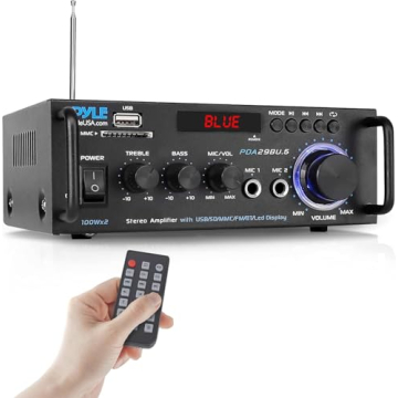 Pyle Wireless Bluetooth Stereo Power Amplifier - 200W Dual Channel Sound Audio Stereo Receiver Syste...