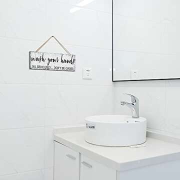 Humorous Wash Your Hands Bathroom Sign for Hygiene