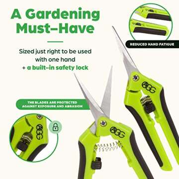 Active Gear Guy Gardening Trim Scissors For Hydroponic, Garden, And Bonsai Use. One Curved Blade and...