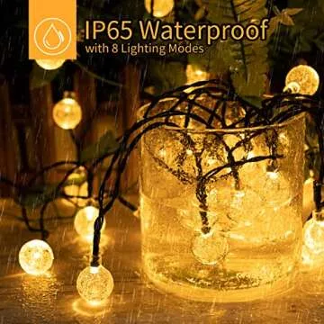 Solar String Lights - 60 LED Crystal Globe - Waterproof Outdoor Decor