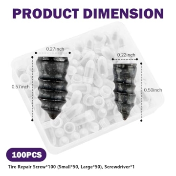 VKQTS 100PCS Car Tire Plug Kit - Essential Tool for Fast Tire Repairs