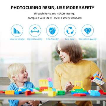 ANYCUBIC 3D Printer Resin, 405nm Plant-Based Rapid Resin, Low Odor, Photopolymer Resin for LCD 3D Printing, 500g Clear