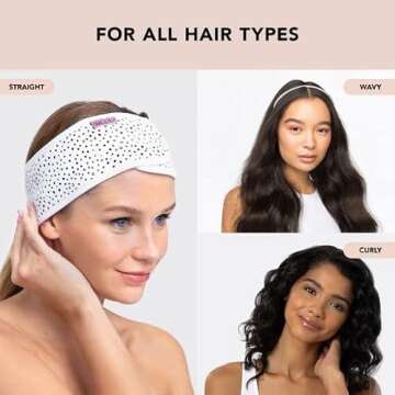 Kitsch Spa Multifunctional Microfiber Headband - Facial Skincare and Hair Band for Makeup Application, Face Washing | Micro Dot Design