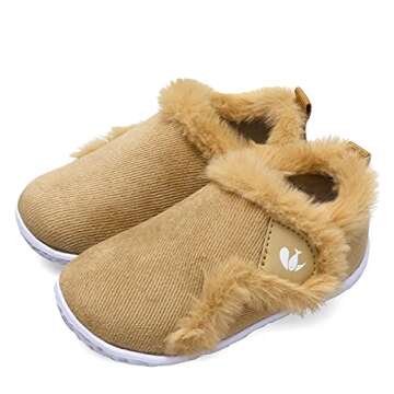 JIASUQI Toddler Furry Winter Slippers - Cozy & Safe