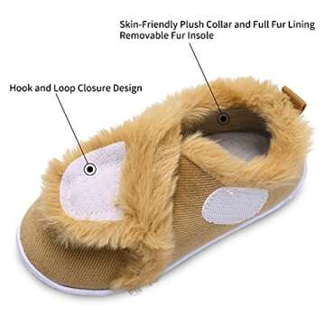 JIASUQI Toddler Furry Winter Slippers - Cozy & Safe