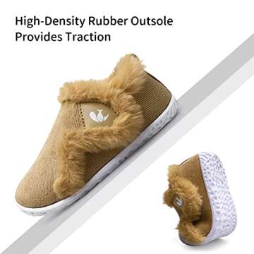 JIASUQI Toddler Furry Winter Slippers - Cozy & Safe