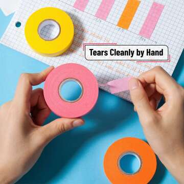 Colored Masking Tape 6 Pack for Arts and Crafts