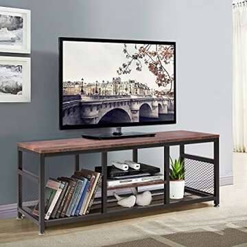 VECELO TV Stand for 55 Inch, Entertainment Center Media Console Table with Storage for Living Room a...