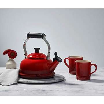 Le Creuset Stoneware Set of 4 Mugs, 14 oz. each, Cerise