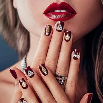 Noverlife 48PCS 3D Bow Nail Art Charms Rhinestones, Luxury Metal Crystal Diamonds with Pearls for Nail Design, Dazzling Heart Butterfly Pendant Gems for DIY Salon Manicure Decoration Jewelry Crafting