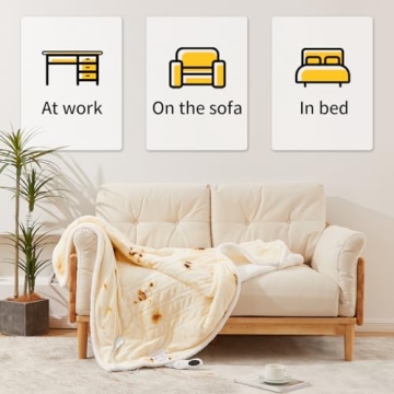 CozyRest Heated Throw Blanket with 6 Heat Settings