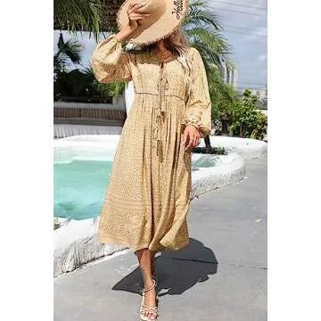 R.Vivimos Women's Bohemian Midi Dress for Every Occasion