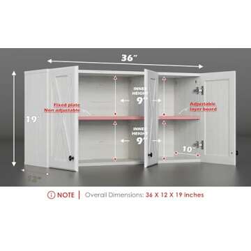 FIMELLO Wall Cabinet, Bathroom Wall Cabinet,Farmhouse Wall Mounted Cabinets for Kitchen Garage Laund...