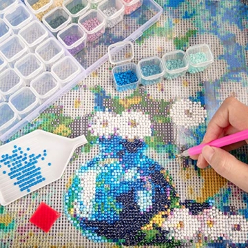 SGHUO 280 Slots Diamond Painting Storage 5 Pack with Labels