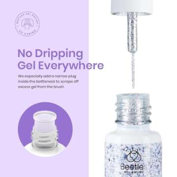 beetles Gel Polish Nail Art Gel Liner Nail Polish Set- 20 Colors Liner Gel Polish Pink Blue White Red Brown Glitter Gel Nail polish Soak Off UV Gel Built Thin Nail Brush in Bottle Gifts for Women