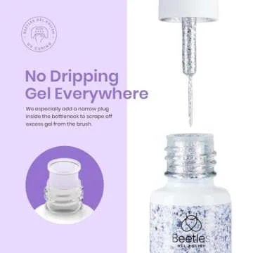 beetles Gel Polish Nail Art Gel Liner Nail Polish Set- 20 Colors Liner Gel Polish Pink Blue White Red Brown Glitter Gel Nail polish Soak Off UV Gel Built Thin Nail Brush in Bottle Gifts for Women