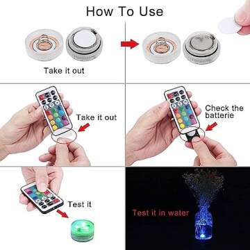 Dyanch LED Pool Lights with Remote - 10 Pack Multicolor