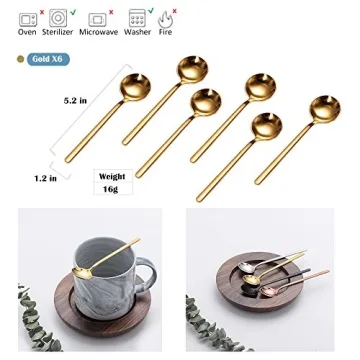 Exquisite Gold Coffee Spoons Set - Elegant & Durable Design