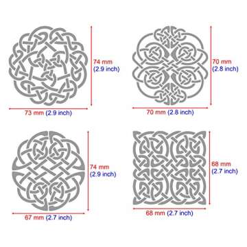 Aleks Melnyk No.39.1 Metal Journal Stencil, Celtic Knot, Scandinavian, Viking Symbols, Stainless Ste...