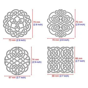 Aleks Melnyk No.39.1 Metal Journal Stencil, Celtic Knot, Scandinavian, Viking Symbols, Stainless Ste...