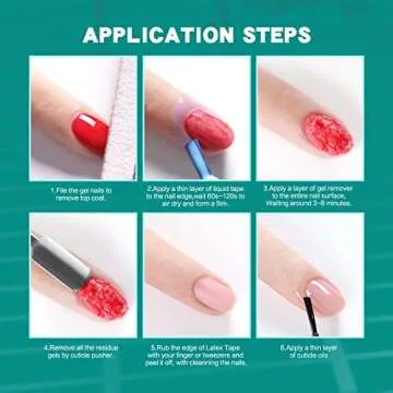 BesTby Gel Nail Polish Remover (2 PACKS 15ML), Professional Gel Polish Remover 2 to 5 Minutes with Liquid Latex Tape Protect Cuticle, Quickly & Easily Gel Remover Tool Remove Gel Nail Polish