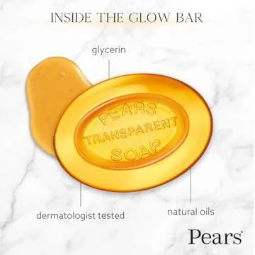 PEARS Soap, Face & Body Soap, Amber – Pure & Gentle Transparent Bar Soap, Moisturizing Glycerin Soap with Natural Oils for Pampered, Glowing Skin, 3.53 Oz (Pack of 2)