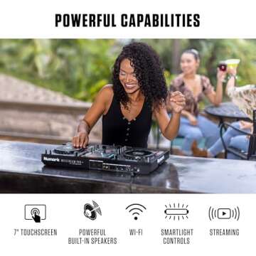 Numark Mixstream Pro+ DJ Controller with Stem Separation, 2 Decks, Wi-Fi Streaming, Mixer, 7" Touchs...