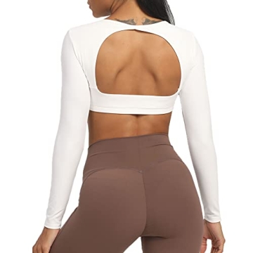 Aoxjox Women's Backless Workout Crop Top - Stylish Comfort