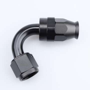 AC PERFORMANCE -6 AN 120 Degree PTFE Swivel Hose End Fitting Aluminum Black for Teflon Fuel Line