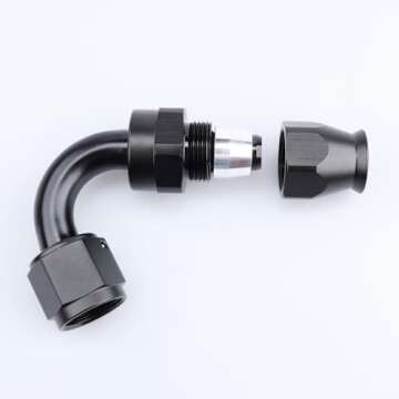 AC PERFORMANCE -6 AN 120 Degree PTFE Swivel Hose End Fitting Aluminum Black for Teflon Fuel Line