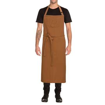 Chef Works Unisex Rockford Chefs Bib Apron, Nutmeg, One Size