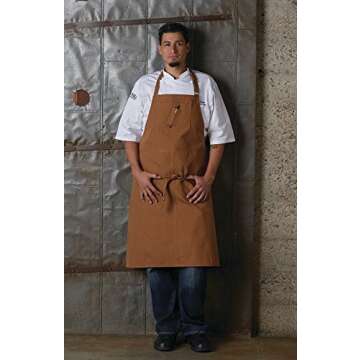 Chef Works Unisex Rockford Chefs Bib Apron, Nutmeg, One Size