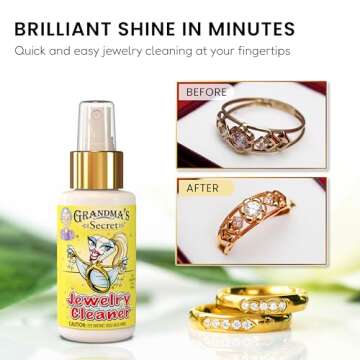 Grandma's Secret Jewelry Cleaner - Gold and Silver Jewelry Cleaner - Toxin and Chemical-Free Jewelry...
