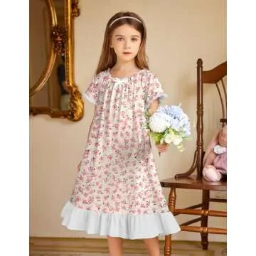 Arshiner Girls Victorian Pajama Dress for Ages 7-8