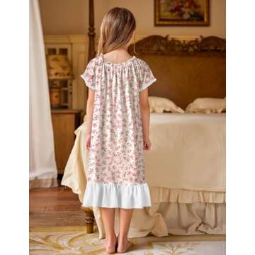 Arshiner Girls Victorian Pajama Dress for Ages 7-8