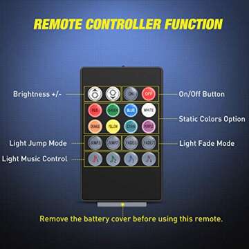 Nilight 48 LEDs DC 5V Multicolor Music Car Strip Light Under Dash Lighting Kit with Sound Active Function and Wireless Remote Control, 2 Years Warranty, 4PCS USB Interior Lights