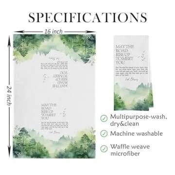 Geqtt Irish Blessing Dish Towels - Irish Gifts Decorative Waffle Weave Kitchen Towels, Irish Blessing Gift Hand Towels, Ireland Gifts Tea Towels, Irish Gifts for Women (16×24 Inches)