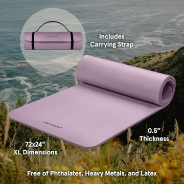 Retrospec Solana Yoga Mat ½" Thick - Non-Slip Comfort for Yoga