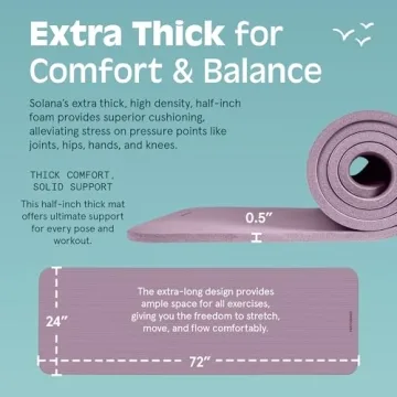 Retrospec Solana Yoga Mat ½" Thick - Non-Slip Comfort for Yoga