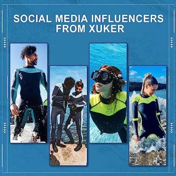 XUKER Women Wetsuit 3mm, Neoprene Wet Suits Back Zip in Cold Water Full Body Dive Suit for Diving Snorkeling Surfing Swimming Canoeing, XX-Large