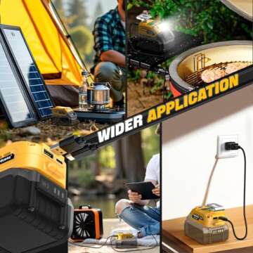 Battery Charger for DeWALT 20V Battery: with USB Wall Charging Adapter - 65W Portable Charger Adapter 20v for Battery Charge,Phone,Laptop Computer,Soldering Iron(Bare Tool Only)