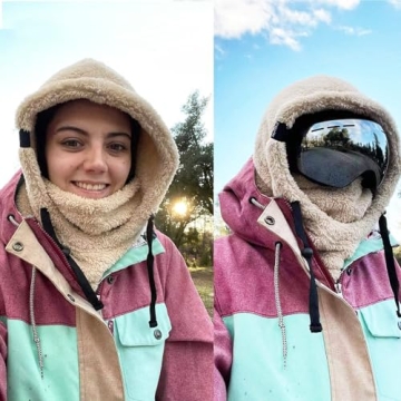 Shy Velvet Balaclava Ski Mask Wind-Resistant Warm Fleece Cover