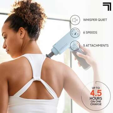 Sharper Image Powerboost Massage Gun - Quiet, Ergonomic Relief