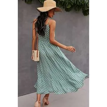 BROVAVE Summer Boho Sundress: Polka Dot V Neck Elegance