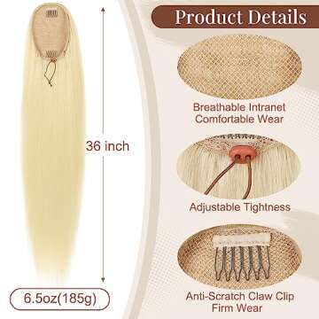 Flufymooz 36 Inch Synthetic Ponytail Extension