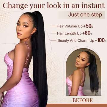 Flufymooz 36 Inch Synthetic Ponytail Extension