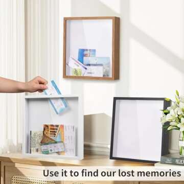 MUXIUNT Travel Adventure Challenge Archive Shadow Box Picture Frame With Slot,8&12In Travel Ticket C...